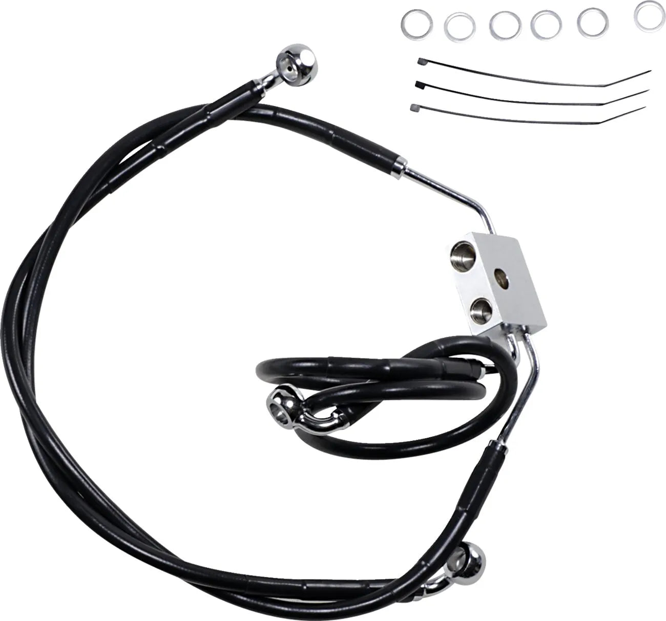 Drag Specialties Extended Black Vinyl Brake Line Kit
