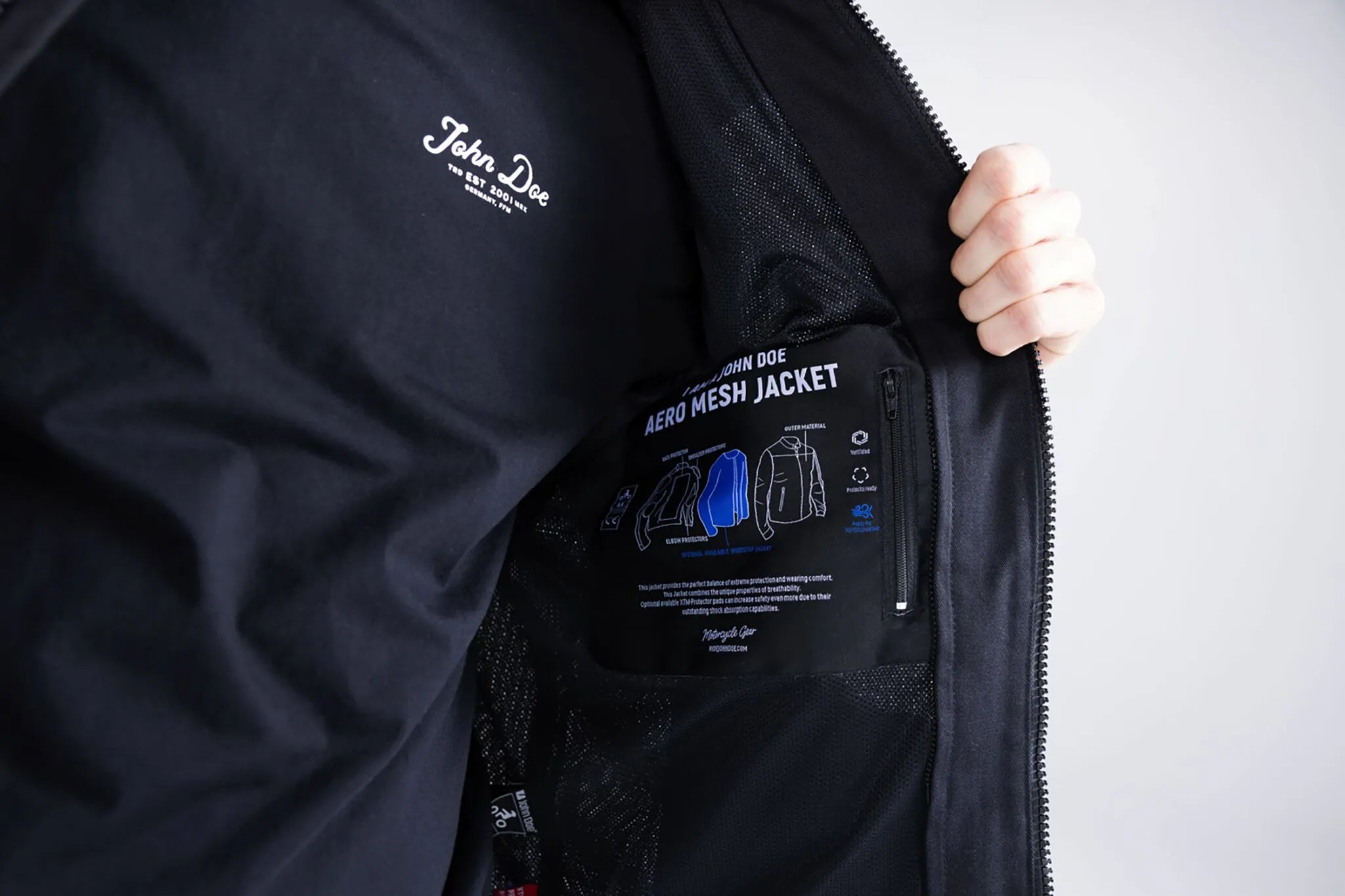 John Doe Aero Mesh Jacket For Motorcycle Riding - Black