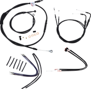 BURLY BRAND Black Vinyl Handlebar Cable Kit for Ape Hangers