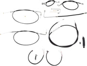 LA CHOPPERS Black Vinyl Braided Cable Kit for 12"-14" Handlebars