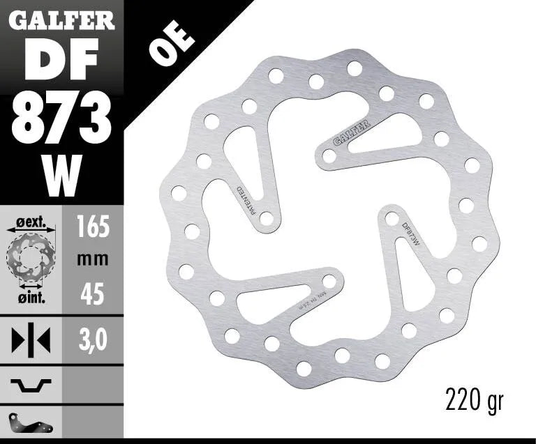 Galfer Wave Brake Rotor For Motorcycles - Rear