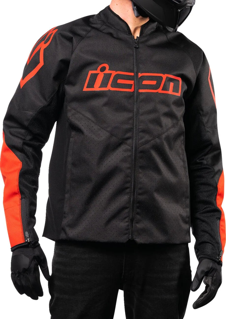 Icon Hooligan™ Jacket Foreet Sport Riding - Black/Red