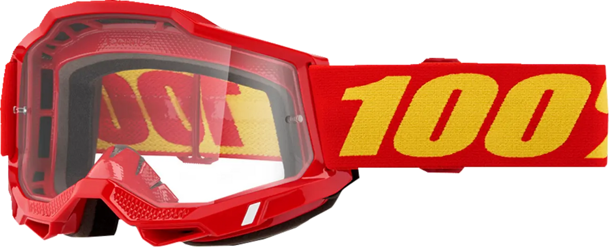 100% Accuri 2 Goggles Red Clear Lens