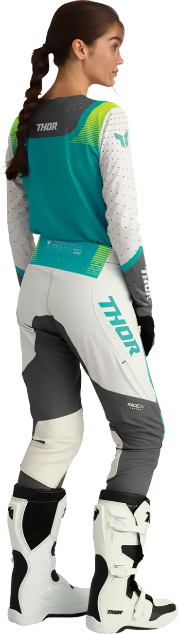 Thor Women's Sportmode Velocity Pants - Gray/White/Fluorescent Yellow/Aqua
