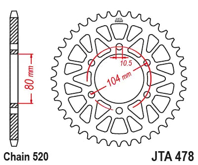 Jt Sprockets RaceLite Aluminum Rear Sprocket