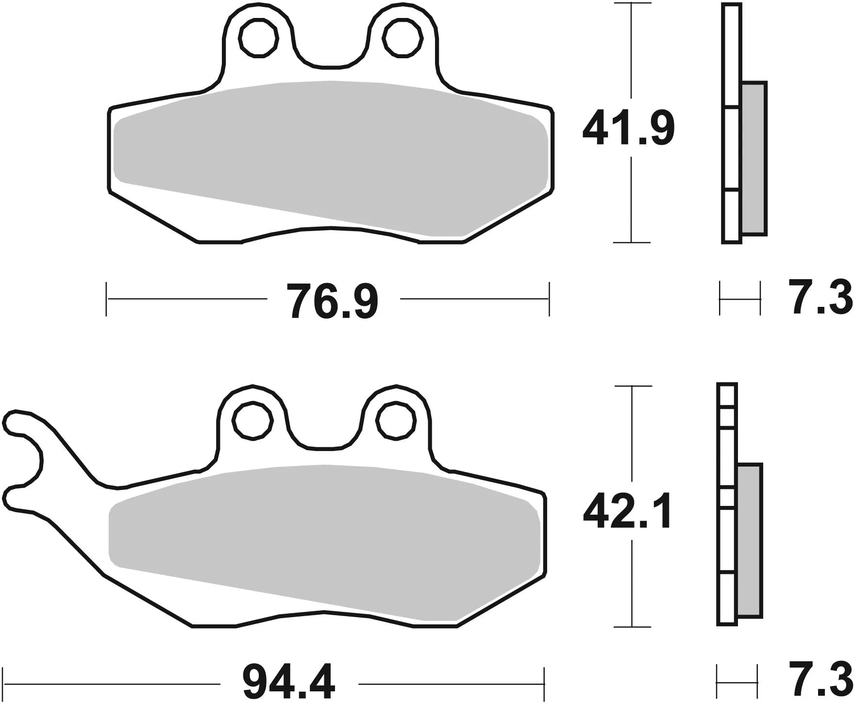 Sbs Ct Scooter Carbon Tech Organic Brake Pads - Front