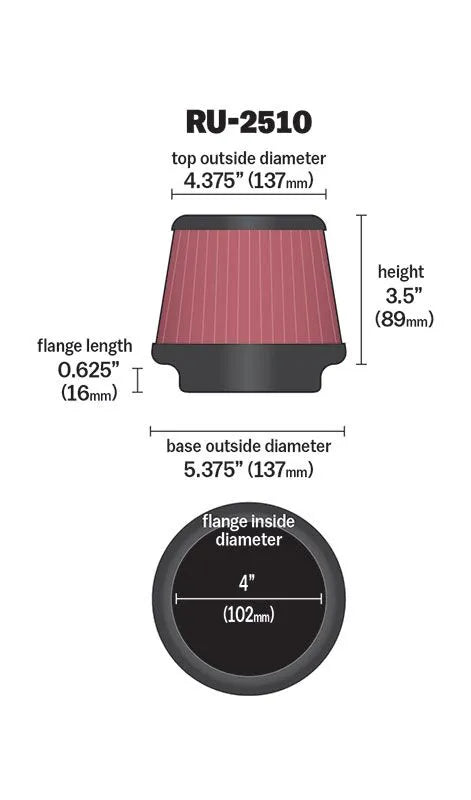 K&n Round Tapered Clamp-on Air Filter