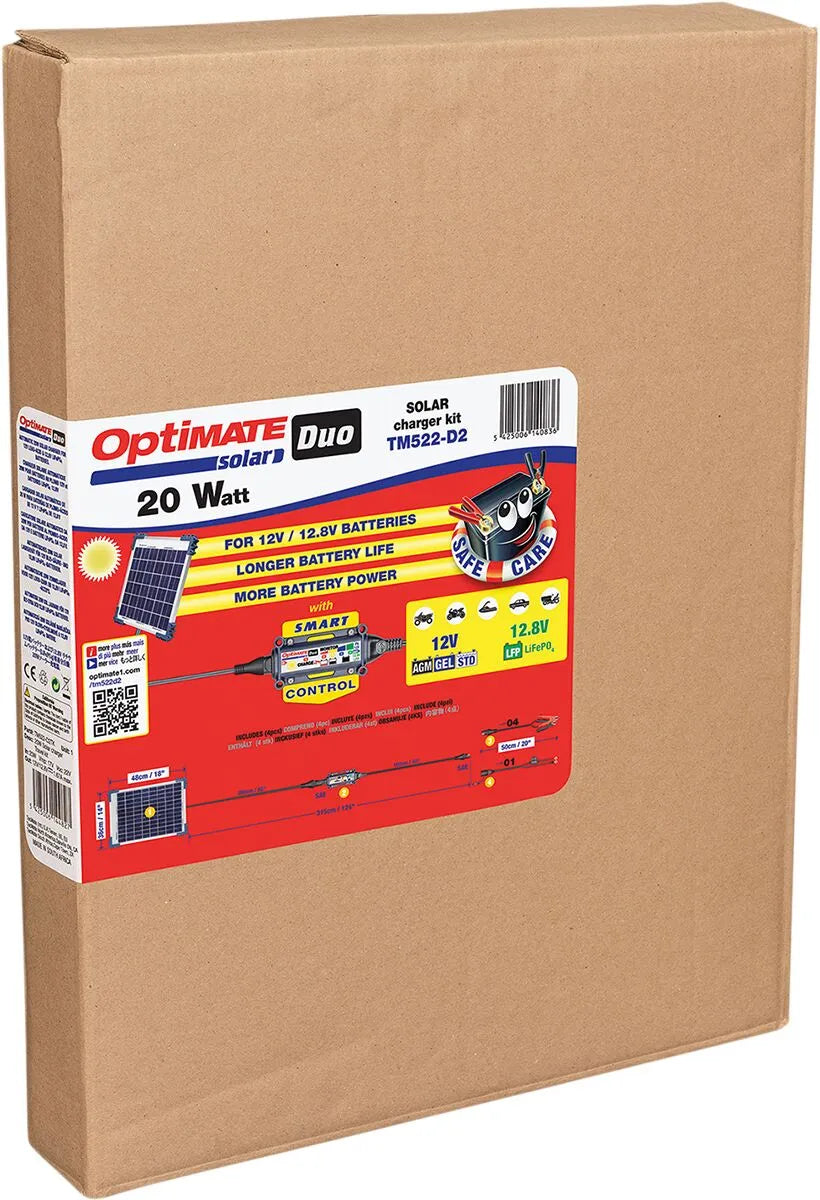 Tecmate Optimate 20w Solar Duo Charger/maintainer