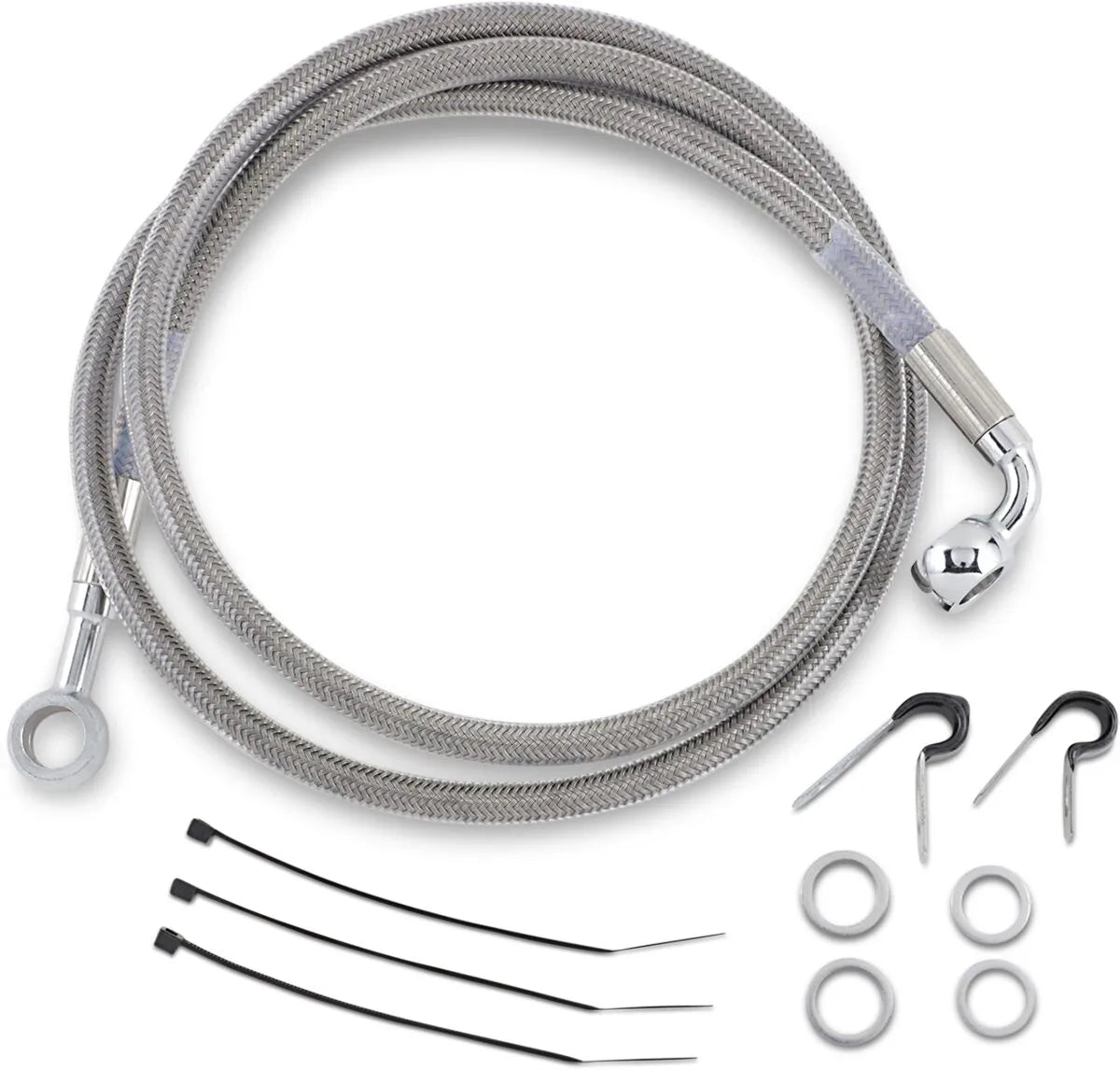 Drag Specialties rustfrit stål bremseslange kit, for