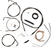 LA CHOPPERS Midnight Complete Braided Handlebar Cable Kit