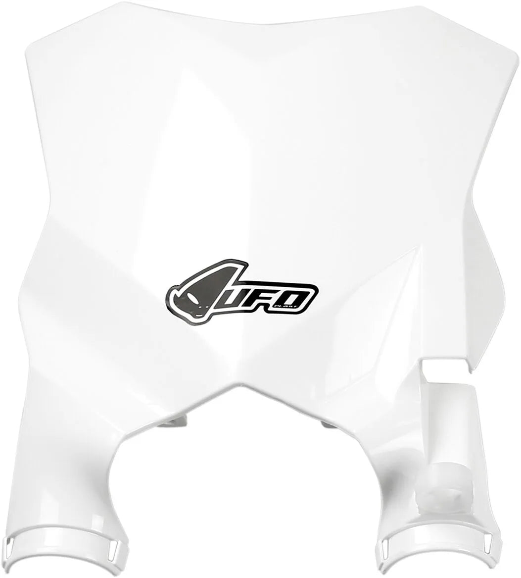 Ufo Stadium Number Plate With Fork Guards - White