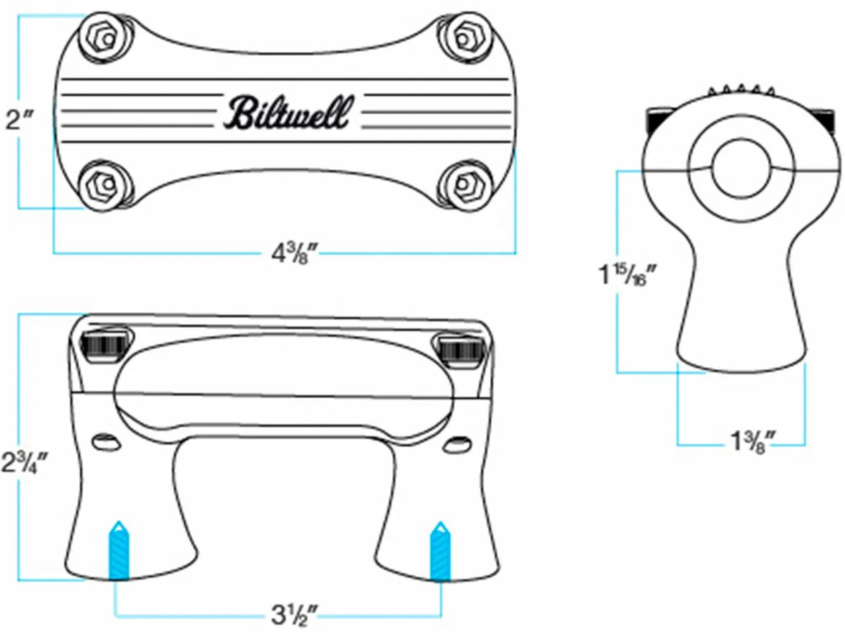 Biltwell Thunder Handlebar Risers - 2" - Polished - 1" Bar
