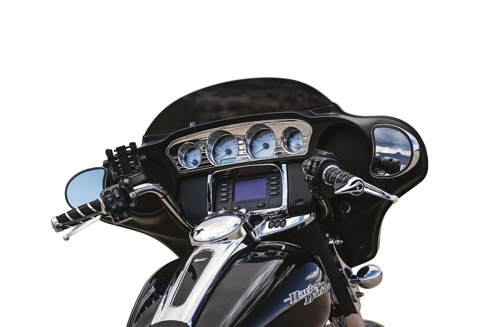 Kuryakyn Tri-line Gauge Trim - Chrome Aluminum