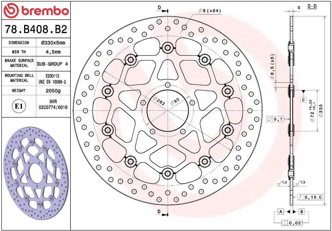 Brembo Serie Oro Brake Rotor Floating Prime Line - Front