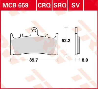 Trw Crq Series Carbon Race Bremseklodser Til Sport Motorcykler - Foran