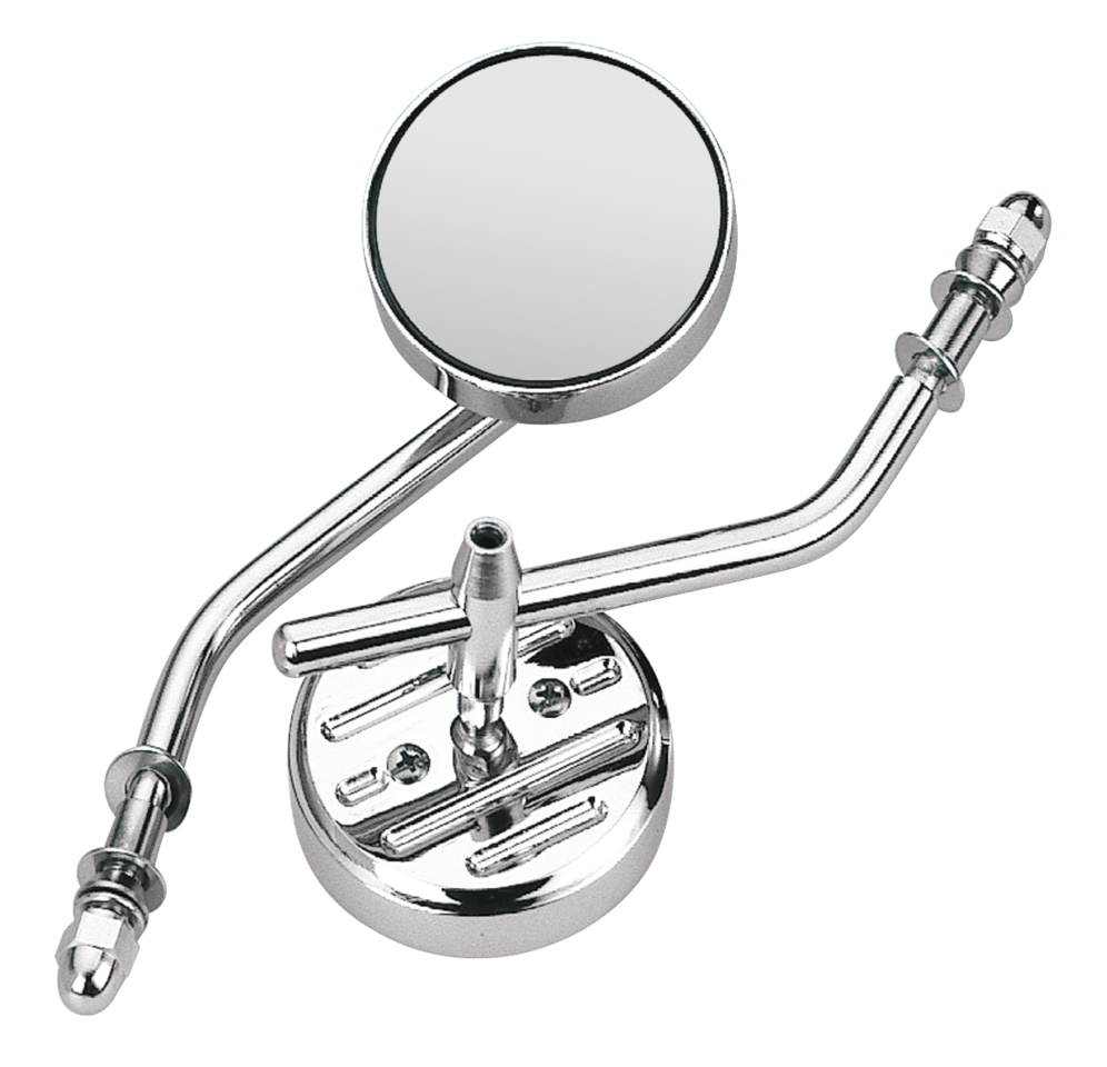 Zodiac Die-Cast Round Mirror with Steel Stem – Handlebar