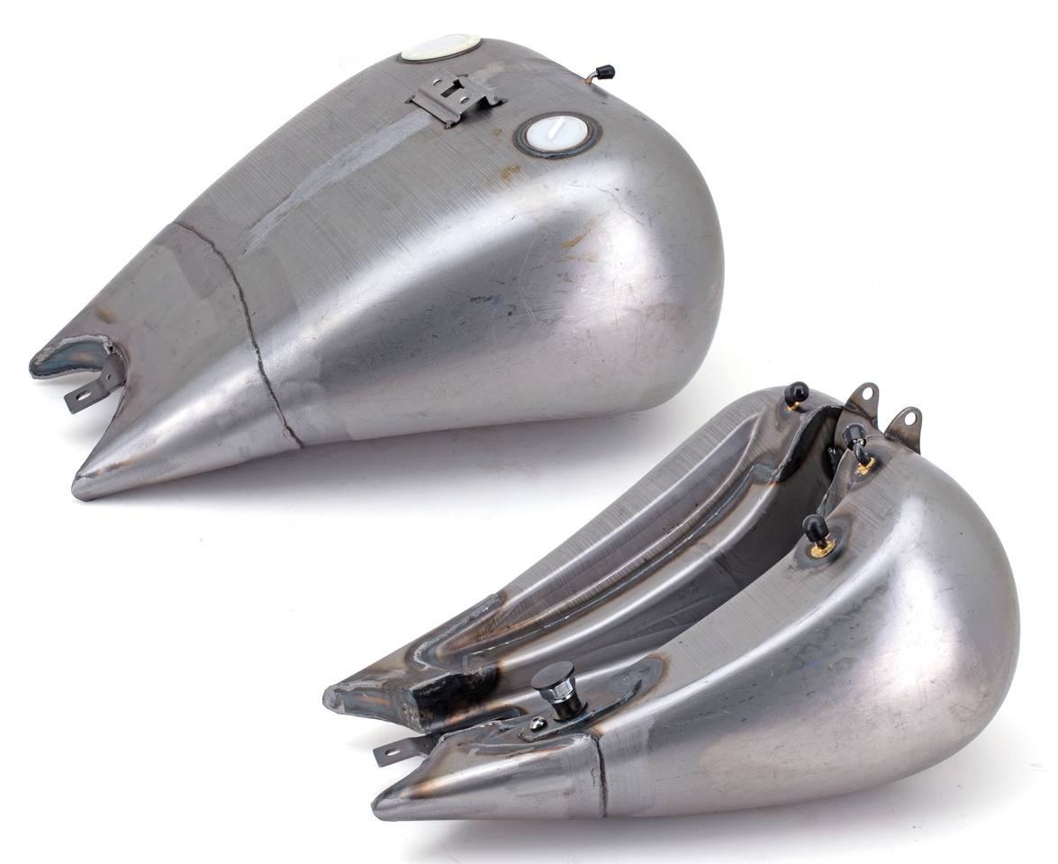 Zodiac 2" Stretched Custom Style Tanks with Dash Mount for Softail Twin Cam – Gas- & Oil Tank