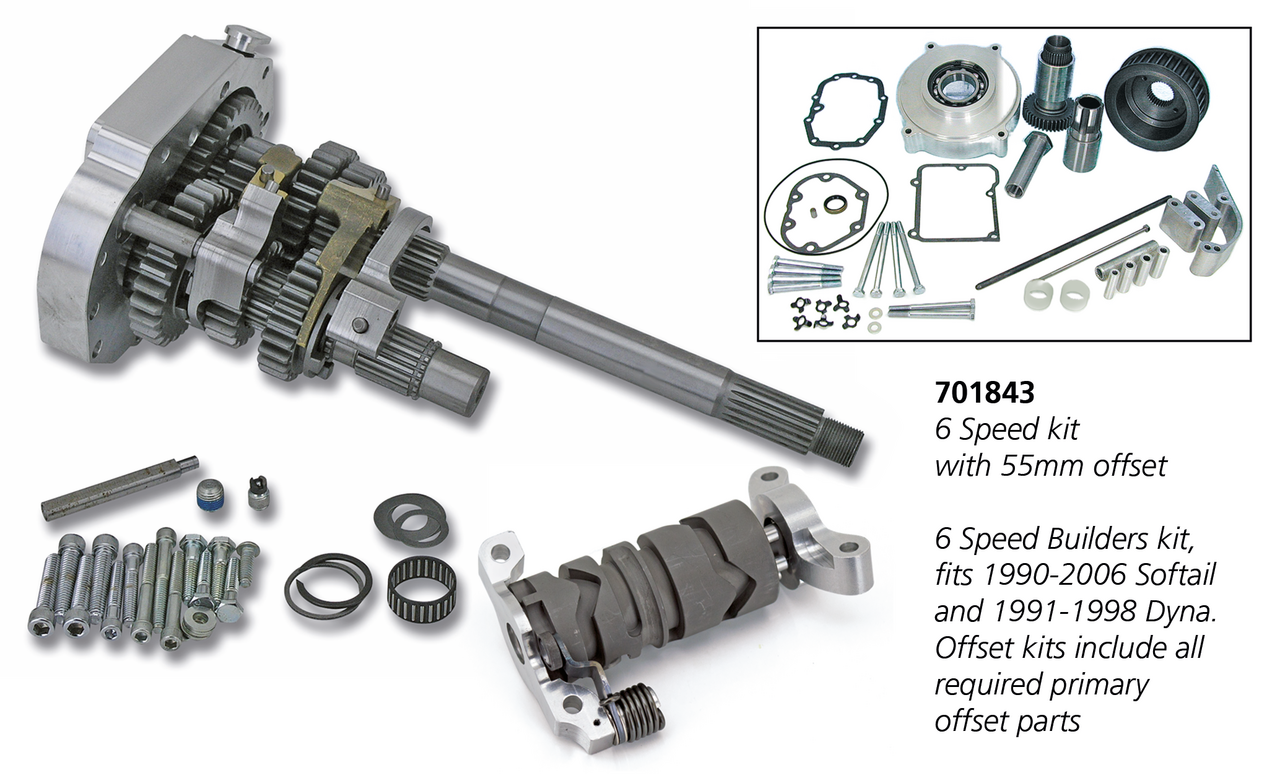 Zodiac's 6 Speed Conversion for Softail and Dyna 5 Speed Transmissions