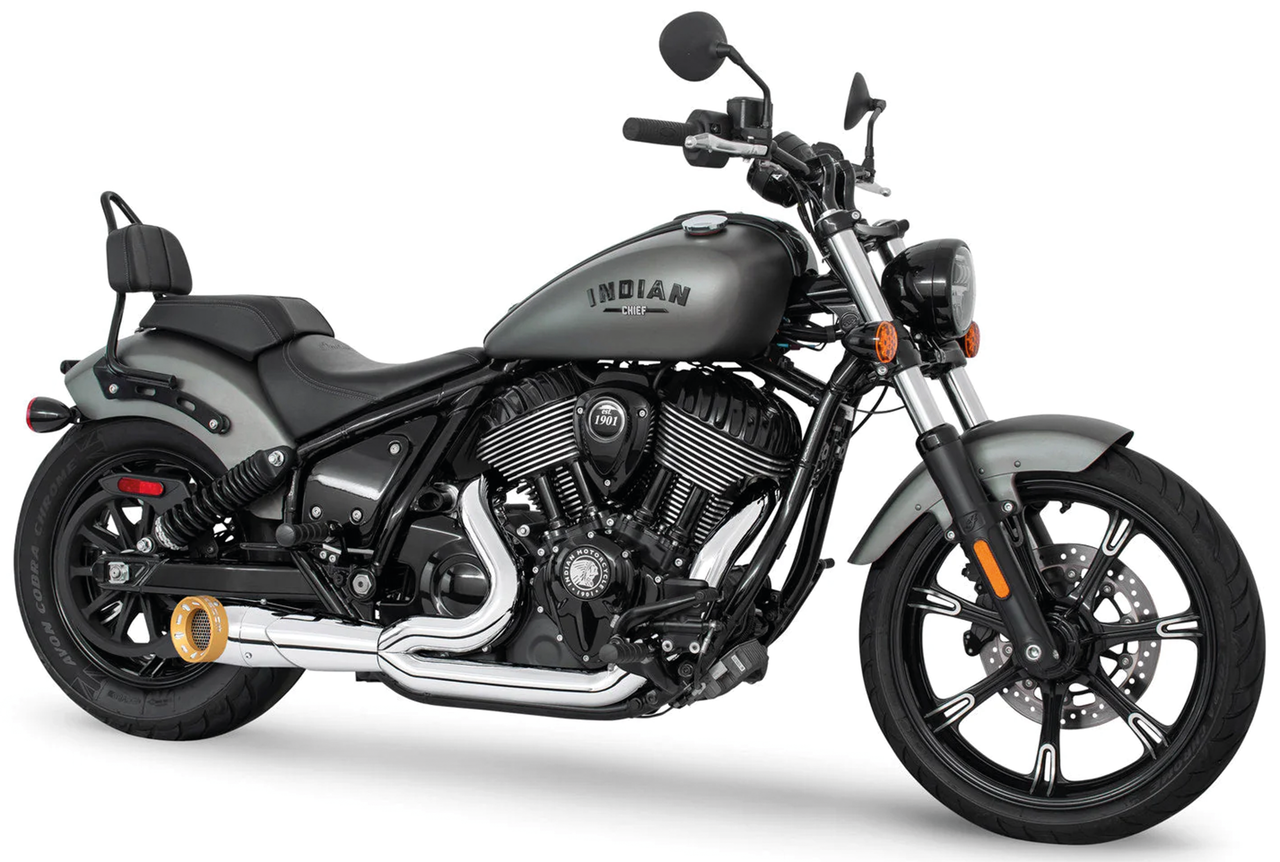 Freedom Performance Exhaust Shorty Turn Out Straight Cut 2-INTO-1 for Indian Powerplus & Thunderstroke