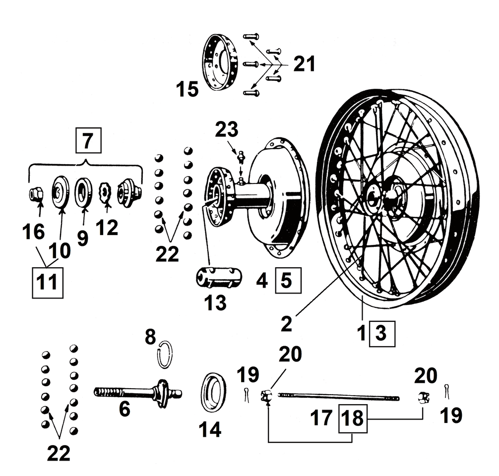 Samwel Supplies Front Wheel & Hub Parts 45CI Solo Models – Wheel & Tire
