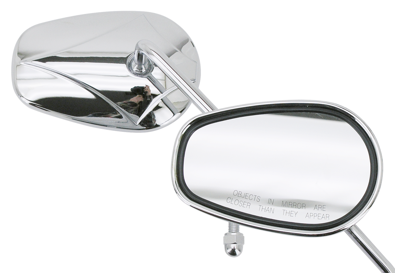 Zodiac Chrome Mirror with Diamond Logo – Handlebar