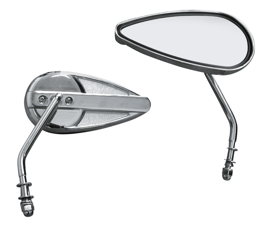 Zodiac Chrome Teardrop Style Mirrors – Handlebar