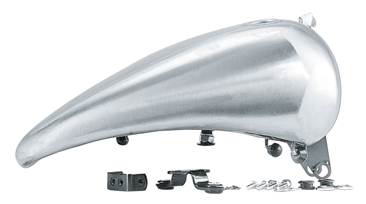 Zodiac One Piece 2" Stretched Steel Gas Tank for Softail with Dash Mount – Gas- & Oil Tank
