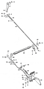 V-Twin Rear Brake Control Parts for 1936-1957 Big Twin – Foot Control