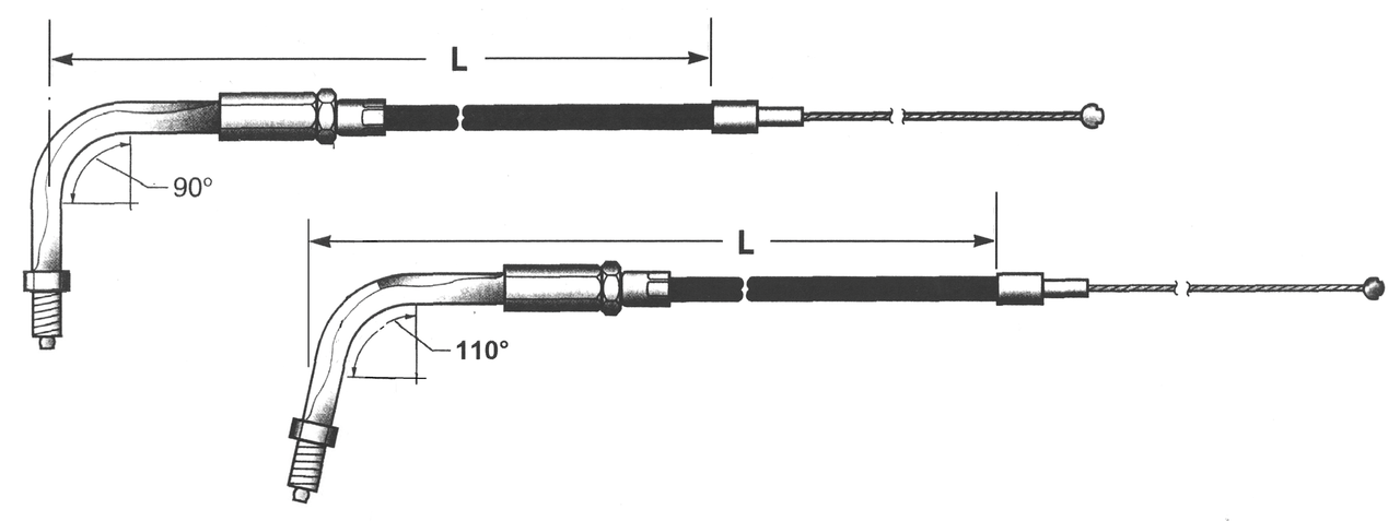 Barnett Clutches & Cables T03 - Throttle & Idle Cable 1990-1995 Big Twin – Control Cables & Hydraulic Lines