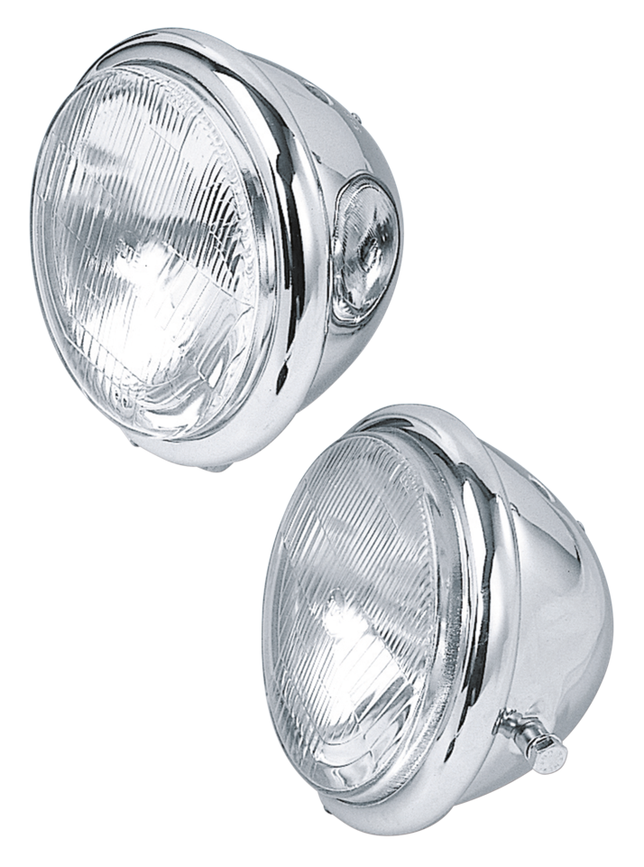 Zodiac 5 1/2" Chrome Bates Style Headlights – Electric & Light