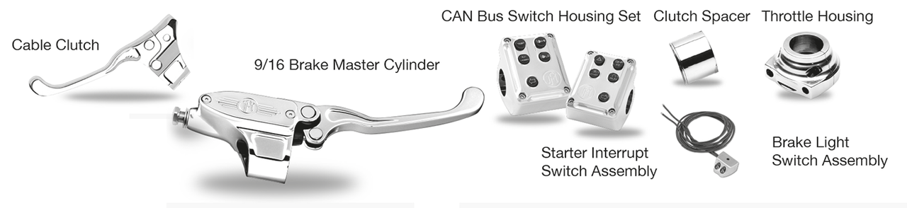 Performance Machine Pm 9/16" Hand Controls for OEM Can Bus Switchboards – Handlebar