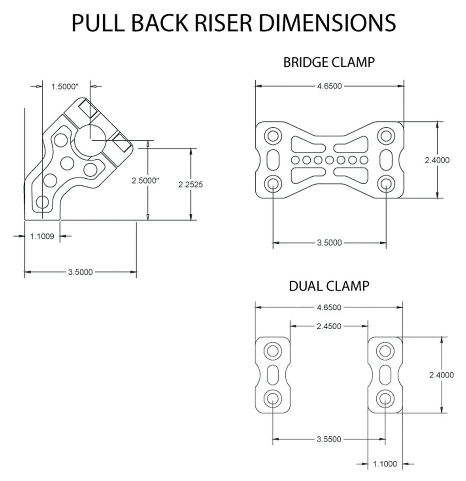 Joker Machine Bridge Clamp Pullback Risers – Handlebar