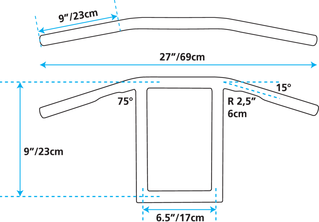 Zodiac Custom Products One Inch Diameter Windows Handlebars