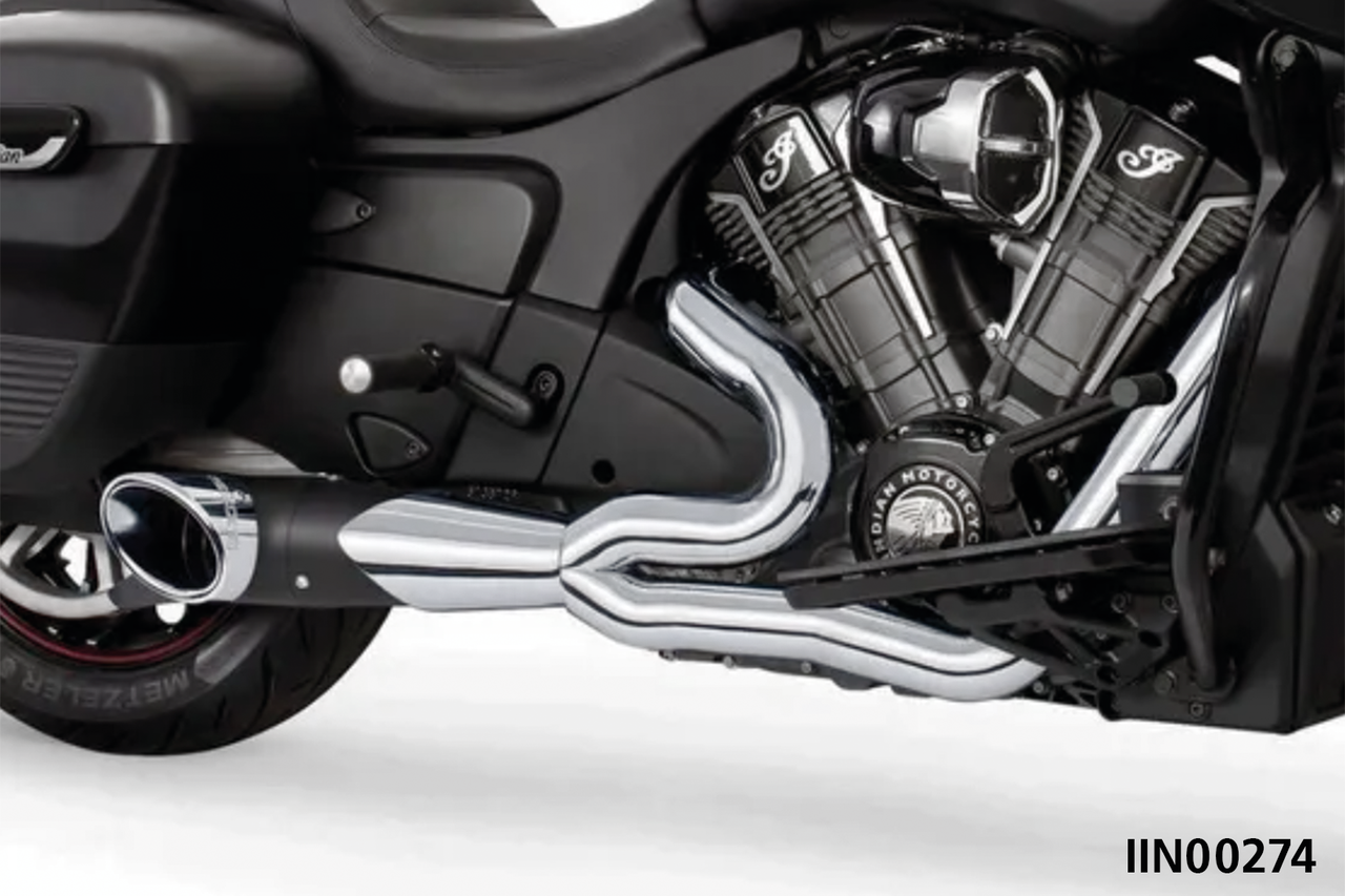 Freedom Performance Exhaust Shorty Turn Out Slash Cut 2-INTO-1 for Indian Powerplus & Thunderstroke