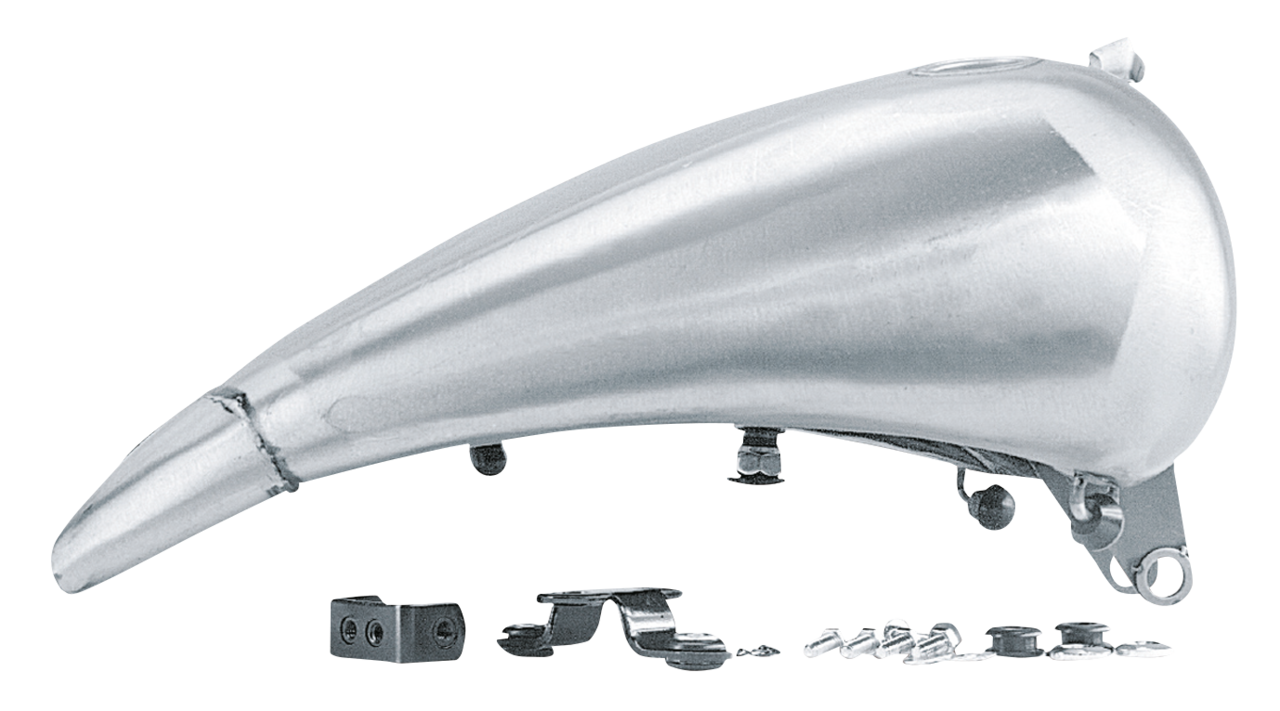Zodiac One Piece 4" Stretched Steel Gas Tank for Softail with Dash Mount – Gas- & Oil Tank