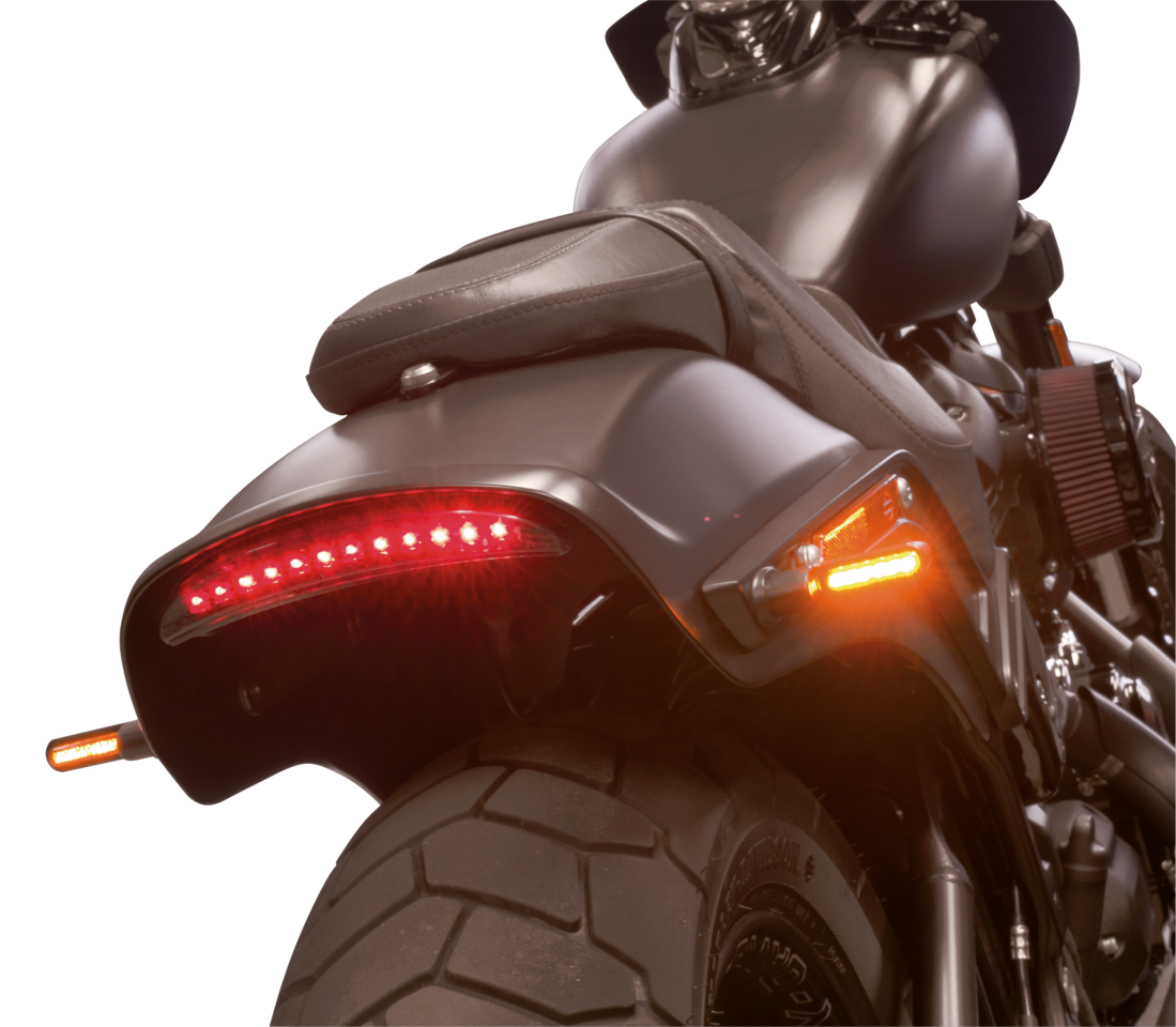 Zodiac Revox Chopped Fender Lights for Sportster & Milwaukee Eight Fat Bob – Electric & Light