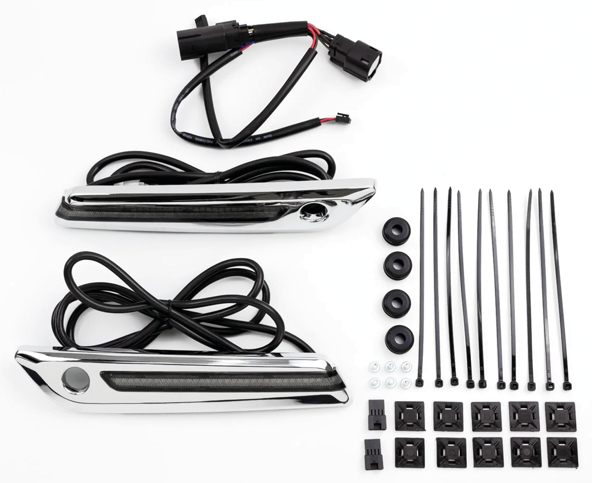 Ciro Lighted Saddlebag Latch Covers for Touring – Electric & Light