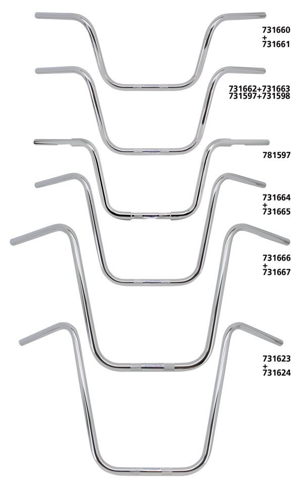 CRC Fehling One Inch Diameter Apehanger Handlebars