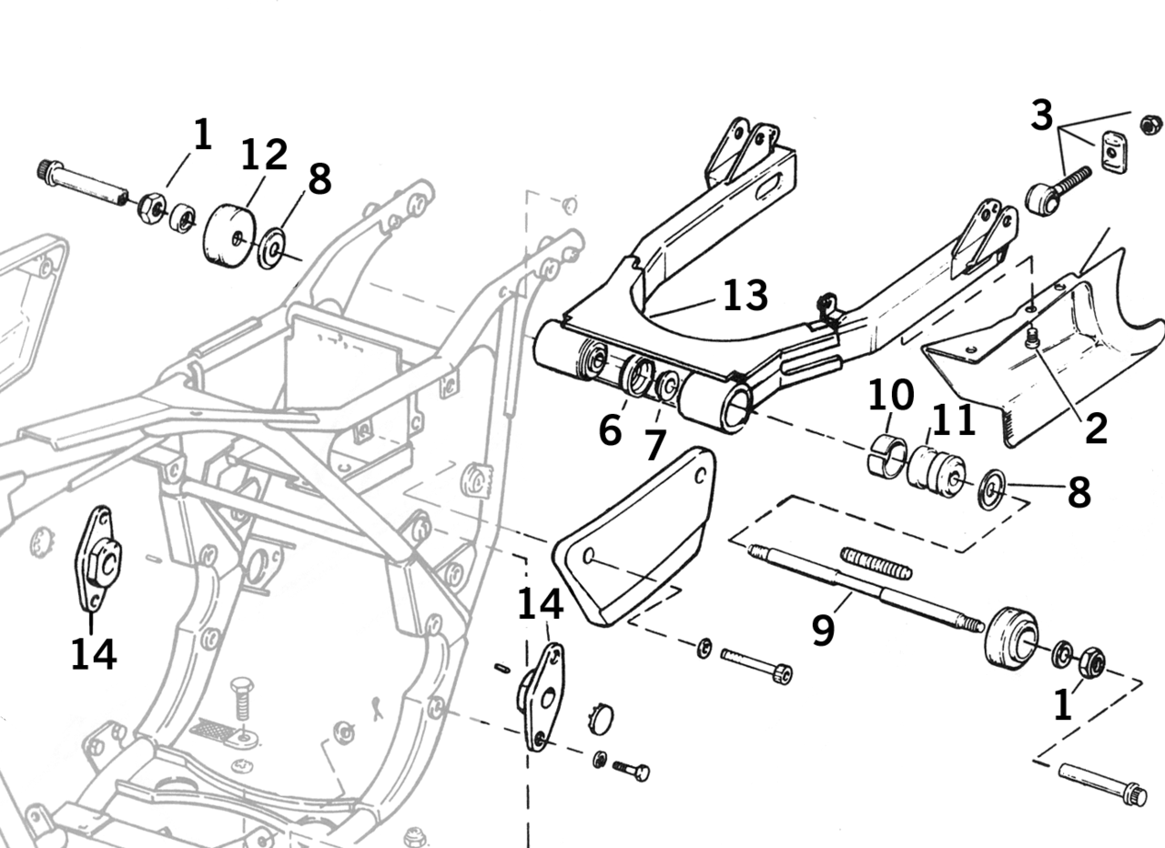 S&S Cycle Swingarm Parts for FXR – Frame & Rear Suspension