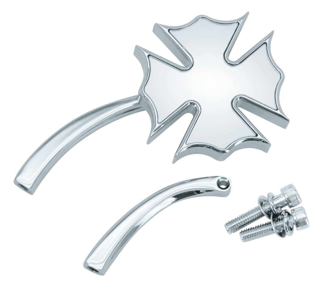 Zodiac Chrome Royal Mirror with Curved Stem – Handlebar