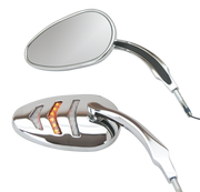 Zodiac Chrome "detonator" Mirrors with Built-In LED Lights – Handlebar