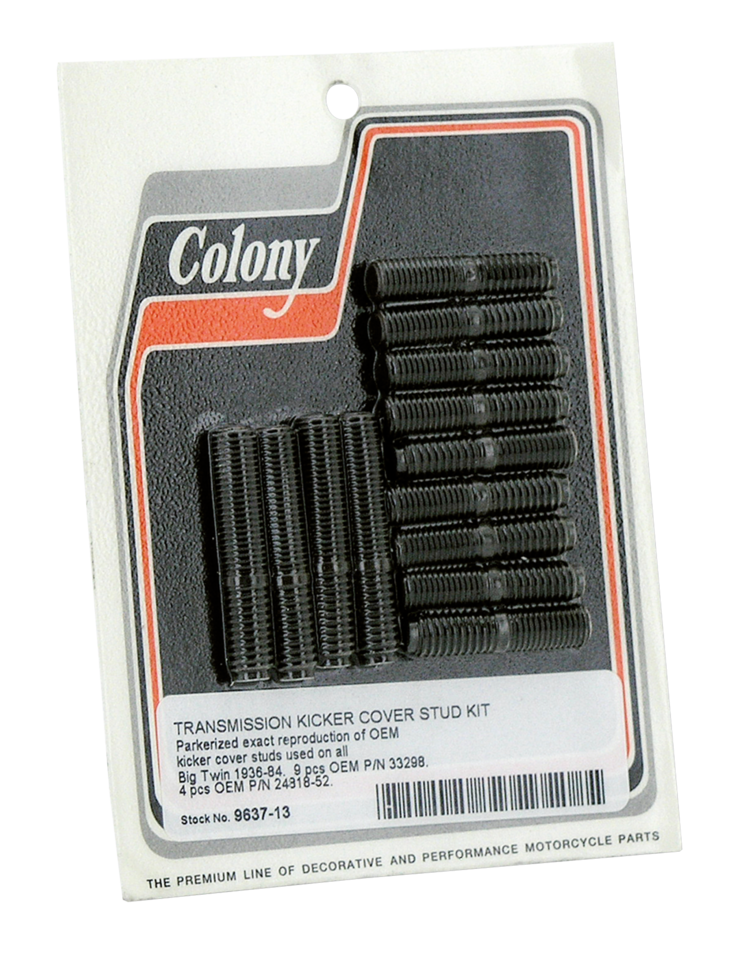 Colony Transmission Kicker Cover Stud Kit for 4-SPEED Big Twin