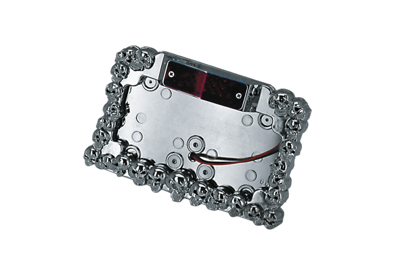 Zodiac Skull Maniac License Plate Brackets with LED Taillights – Electric & Light