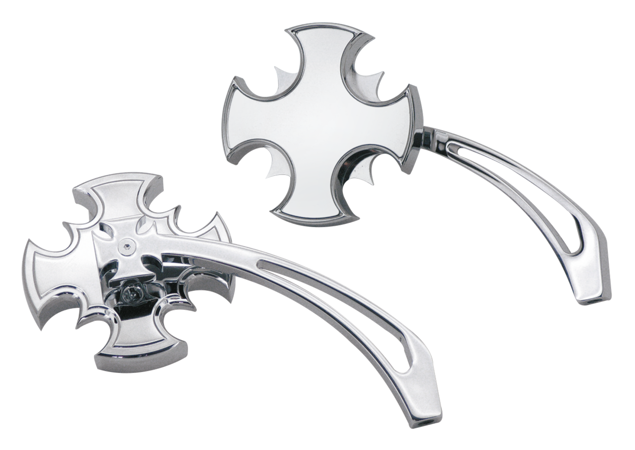 Zodiac Cross Blade Mirror Set with Cut-Out Arm – Handlebar