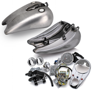 Zodiac One Piece Stretched Tank, Dash & Speedo Kits for Sportster – Gas- & Oil Tank
