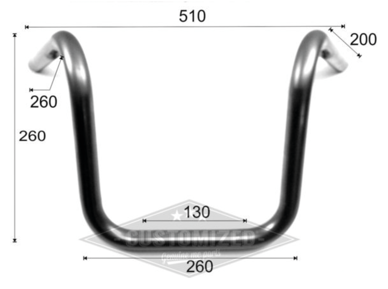 Westland Customs One Inch Diameter Old School Bobber Bar – Handlebar