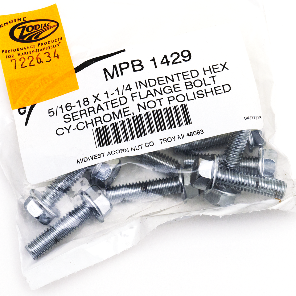 Midwest Acorn Nut Company Chrome Plated Indented Hex Serrated Flange Bolts Assortment – Hardware
