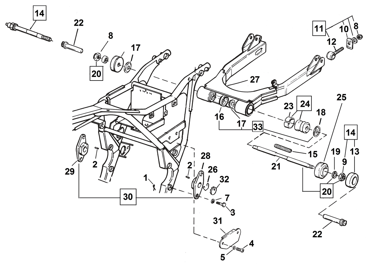 V-Twin Swingarm Parts for FXR – Frame & Rear Suspension