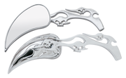 Zodiac Meteor Mirror Set with Skulls and Flames – Handlebar