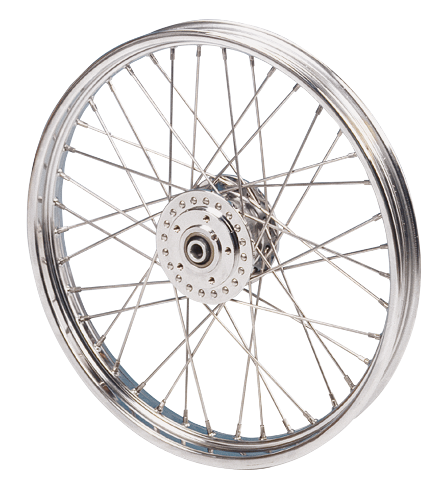 Zodiac Front Wheel Assemblies for 2000 and Later Sportster & Dyna with Rolled Edge Rim – Wheel & Tire